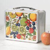 ライム地中海の、レモン、花。絵を描 メタルランチボックス (インサイチュ)