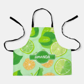 ライム幾何カラフルパーソナライズされた模様 エプロン (正面)