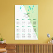 ライム幾何学的な壮大なミニマ結婚リスト キャンバスプリント (インサイチュ (リビング))