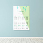 ライム幾何学的な壮大なミニマ結婚リスト キャンバスプリント (インサイチュ (ウッドフロア))