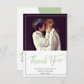 ライム幾何学的な壮大なミニマ結婚リスト サンキューカード (正面/裏面)