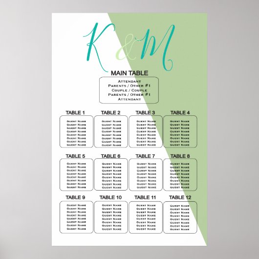 ライム幾何学的な壮大なミニマ結婚リスト ポスター (正面)