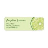 ライム柑橘類イラストレーションとカスタム文字 ラベル (正面)