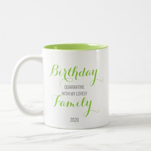 ライム検疫誕生日Mug ツートーンマグカップ (左)
