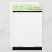 ライム渦巻形のブティック設計文房具 便箋 (正面/裏面)