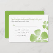 ライム熱帯水彩フラワーウェディングRSVP 出欠カード (正面/裏面)