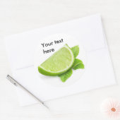 ライム片とミント葉 ラウンドシール (封筒)