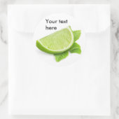 ライム片とミント葉 ラウンドシール (バッグ)