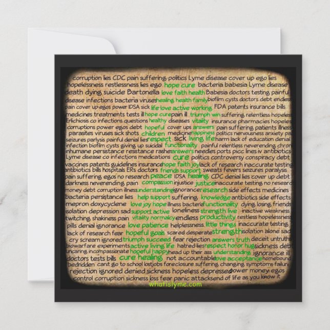 ライム病の戦士のカードを掲げて戦おう (正面)