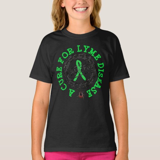 ライム病の治療法を求む Tシャツ (正面)