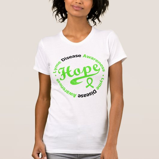 ライム病の認識度の希望円v2 tシャツ (正面)