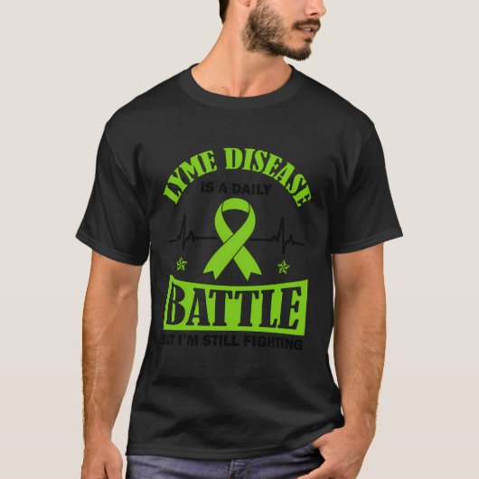 ライム病は毎日のバトルティックバイト認識度 Tシャツ (正面)