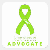 ライム病を提唱するホワイトスクエアのステッカー スクエアシール (正面)