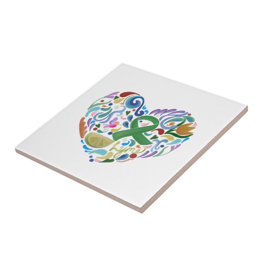 ライム病ギフト、セラミックタイルコースター タイル (側面)