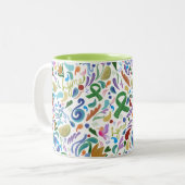 ライム病グリーンリボン認識度 ツートーンマグカップ (正面左)