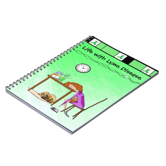 ライム病ノートまたはジャーナルを使用した生活 ノートブック (左側)