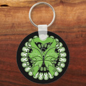 ライム病リボンの蝶の輪 キーホルダー (正面)