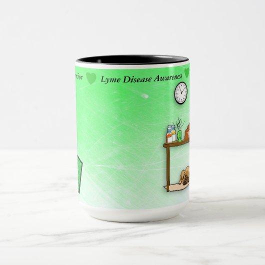 ライム病与え気の戦士のコーヒーマグを決してアップしない マグカップ (中央)