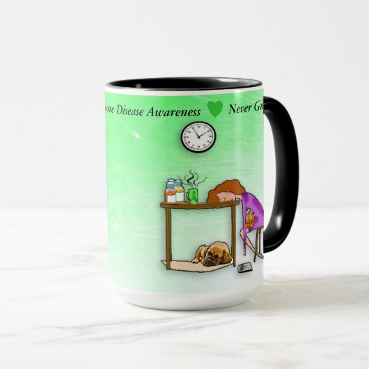 ライム病与え気の戦士のコーヒーマグを決してアップしない マグカップ (正面右)