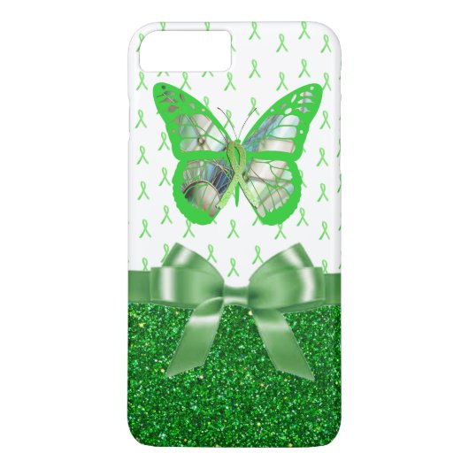 ライム病啓発バタフライ＋ラメ デザイン Case-Mate iPhoneケース (裏面)