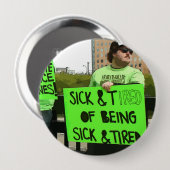 ライム病啓発ピン Sick N Tired 缶バッジ (正面&裏面)