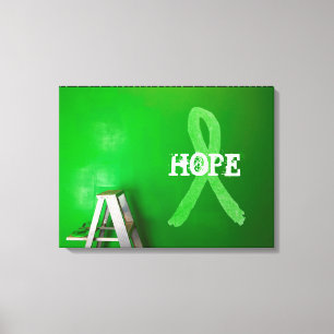 ライム病啓発リボン HOPE ウォールキャンバスアート キャンバスプリント
