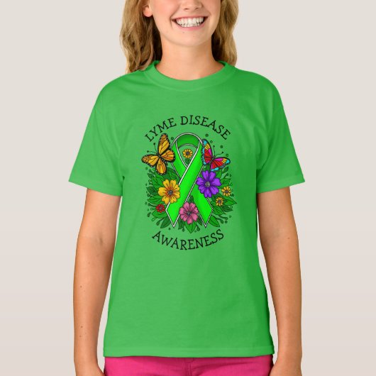 ライム病啓発リボン Tシャツ (正面)