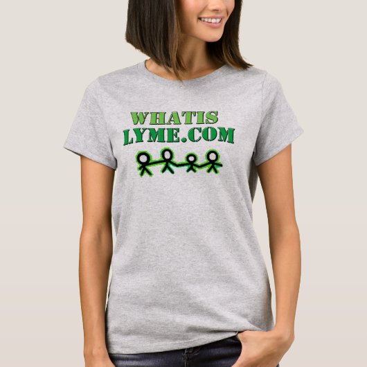 ライム病啓発Tシャツ whatislyme.com ロゴ Tシャツ (正面)