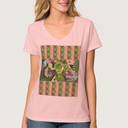 ライム病患者の女性の大人Tシャツが大好き Tシャツ (正面)