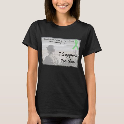 ライム病患者の詩をプリントした Casualty of War Tシャツ (正面)