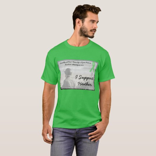 ライム病患者の詩をプリントした Casualty of War Tシャツ (正面フル)