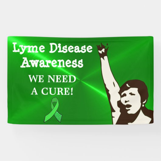 ライム病治療法が必要 We Need a Cure, ライム病抗議サイン バナー 横断幕 (横)