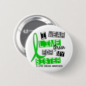 ライム病私は私の姉妹37のためのライムグリーンを身に着けています 缶バッジ (正面&裏面)