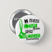 ライム病私は認識度37のためのライムグリーンを身に着けています 缶バッジ (正面&裏面)