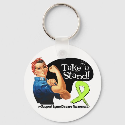 ライム病認識度が立つ キーホルダー (正面)