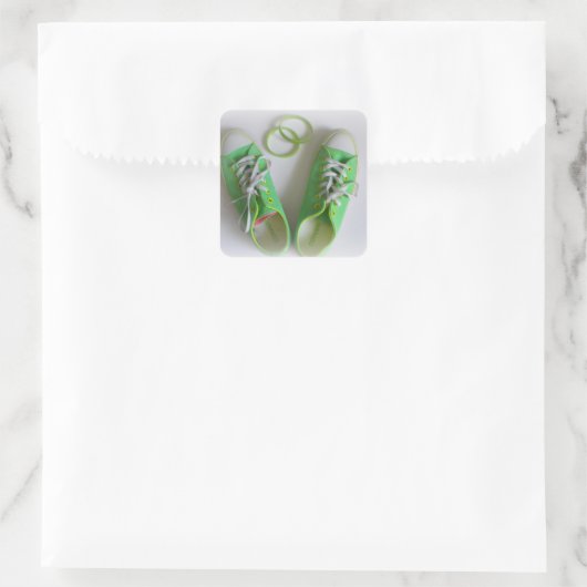 ライム病認識度シューズとブレスレットシール スクエアシール (バッグ)