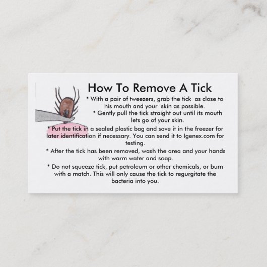 ライム病認識度名刺 名刺 (裏面)