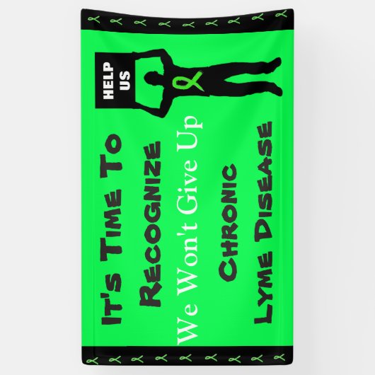 ライム病認識度我々はバ与えナーをアップ 横断幕 (縦)