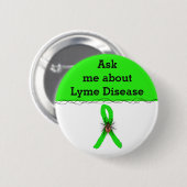 ライム病頼気のリボンボタンについて 缶バッジ (正面&裏面)