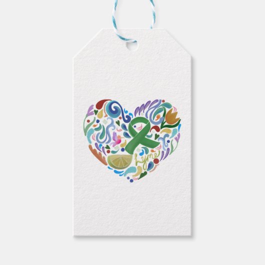 「ライム病」ギフトラベル、サポート、認識度 ギフトタグ (正面)