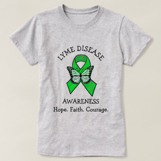 ライム病 希望 信仰 勇気 Tシャツ (デザイン正面)