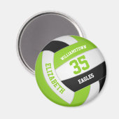 ライム白黒バレーボール（チーム名） マグネット (正面/裏面)