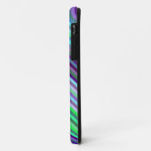 ライム紫シアンストライプ色の背景 Case-Mate iPhoneケース (裏面/左)