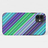 ライム紫シアンストライプ色の背景 Case-Mate iPhoneケース (裏面(横))