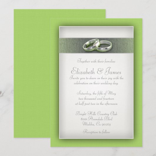 ライム結婚式招待状 招待状 (正面/裏面)