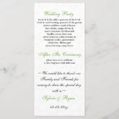 ライム結婚式 プログラム (裏面)