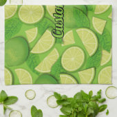 ライム背景 キッチンタオル (折り畳み)