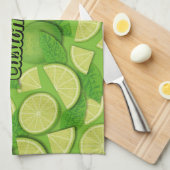 ライム背景 キッチンタオル (四つ折り)