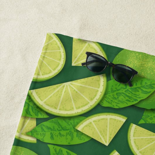 ライム背景 ビーチタオル (インサイチュ)