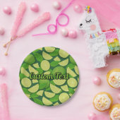 ライム背景 ペーパープレート (パーティー)